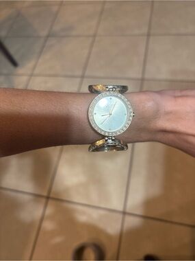 Oasis Gold Statement Bracelet Watch Rhinestone Working